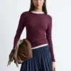 Top a maniche lunghe in cotone