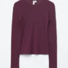 Top a maniche lunghe in cotone