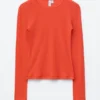 Top a maniche lunghe in cotone