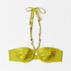 Top bikini a balconcino con perline