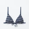 Top bikini a triangolo arricciato