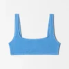 Top bikini con scollo quadrato testurizzato