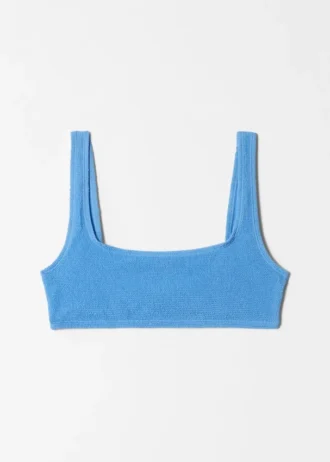 Top bikini con scollo quadrato testurizzato