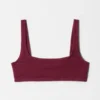 Top bikini con scollo quadrato testurizzato