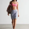 Top bikini con scollo quadrato testurizzato