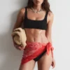 Top bikini con scollo quadrato testurizzato