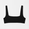Top bikini con scollo quadrato testurizzato