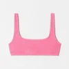 Top bikini con scollo quadrato testurizzato