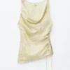 Top con collo a cappuccio e coulisse