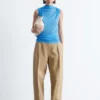 Top con collo alto arricciato