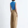 Top con collo alto arricciato