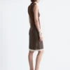 Top con collo alto arricciato