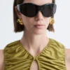Top con scollo a goccia arricciato