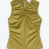 Top con scollo a goccia arricciato