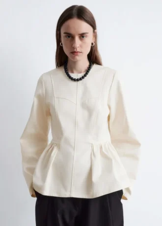 Top in cotone con peplo