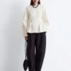 Top in cotone con peplo