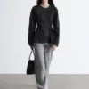 Top in cotone con peplo