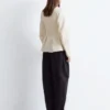 Top in cotone con peplo