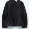 Top in cotone con peplo