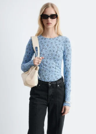 Top in jersey a maniche lunghe