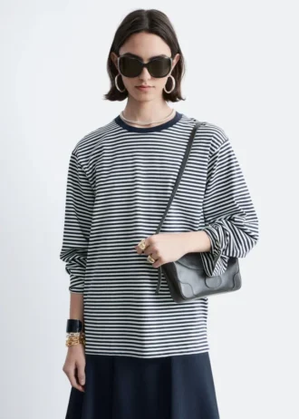 Top in jersey a maniche lunghe