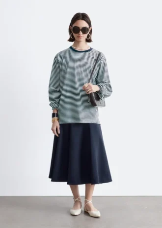 Top in jersey a maniche lunghe