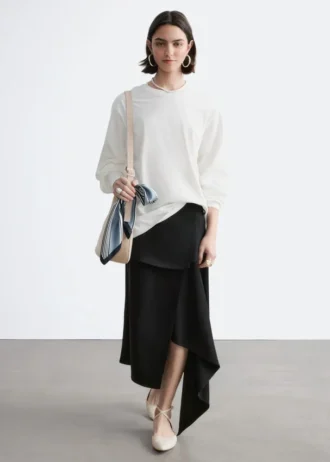Top in jersey a maniche lunghe