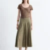 Top in jersey con ruches sul busto