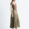 Top in jersey con ruches sul busto