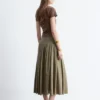 Top in jersey con ruches sul busto