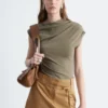 Top in jersey drappeggiato