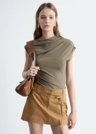 Top in jersey drappeggiato