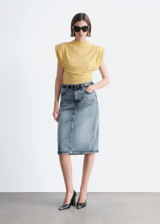 Top in jersey drappeggiato
