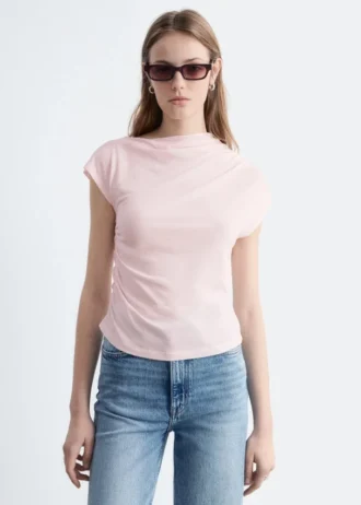 Top in jersey drappeggiato