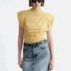 Top in jersey drappeggiato