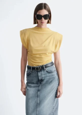 Top in jersey drappeggiato