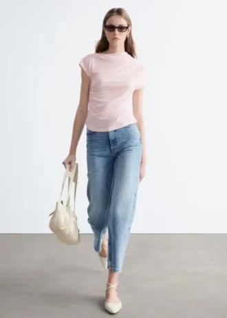 Top in jersey drappeggiato