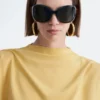 Top in jersey drappeggiato