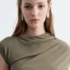 Top in jersey drappeggiato