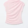 Top in jersey drappeggiato