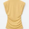 Top in jersey drappeggiato