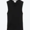 Top in maglia senza maniche con scollo a V