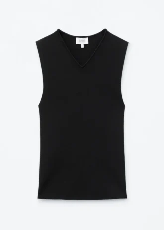 Top in maglia senza maniche con scollo a V