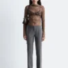 Top in pizzo a maniche lunghe