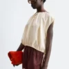Top in seta con coulisse
