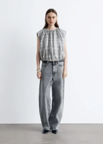 Top in seta con coulisse