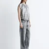 Top in seta con coulisse