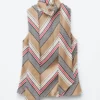 Top in seta con scollo a sciarpa