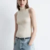 Top senza maniche con collo alto