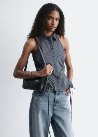 Top smanicato con coulisse